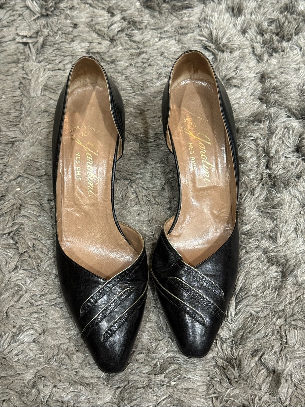 Vintage Garolini Mes Ami’s Women’s Black Solid Leather Stiletto